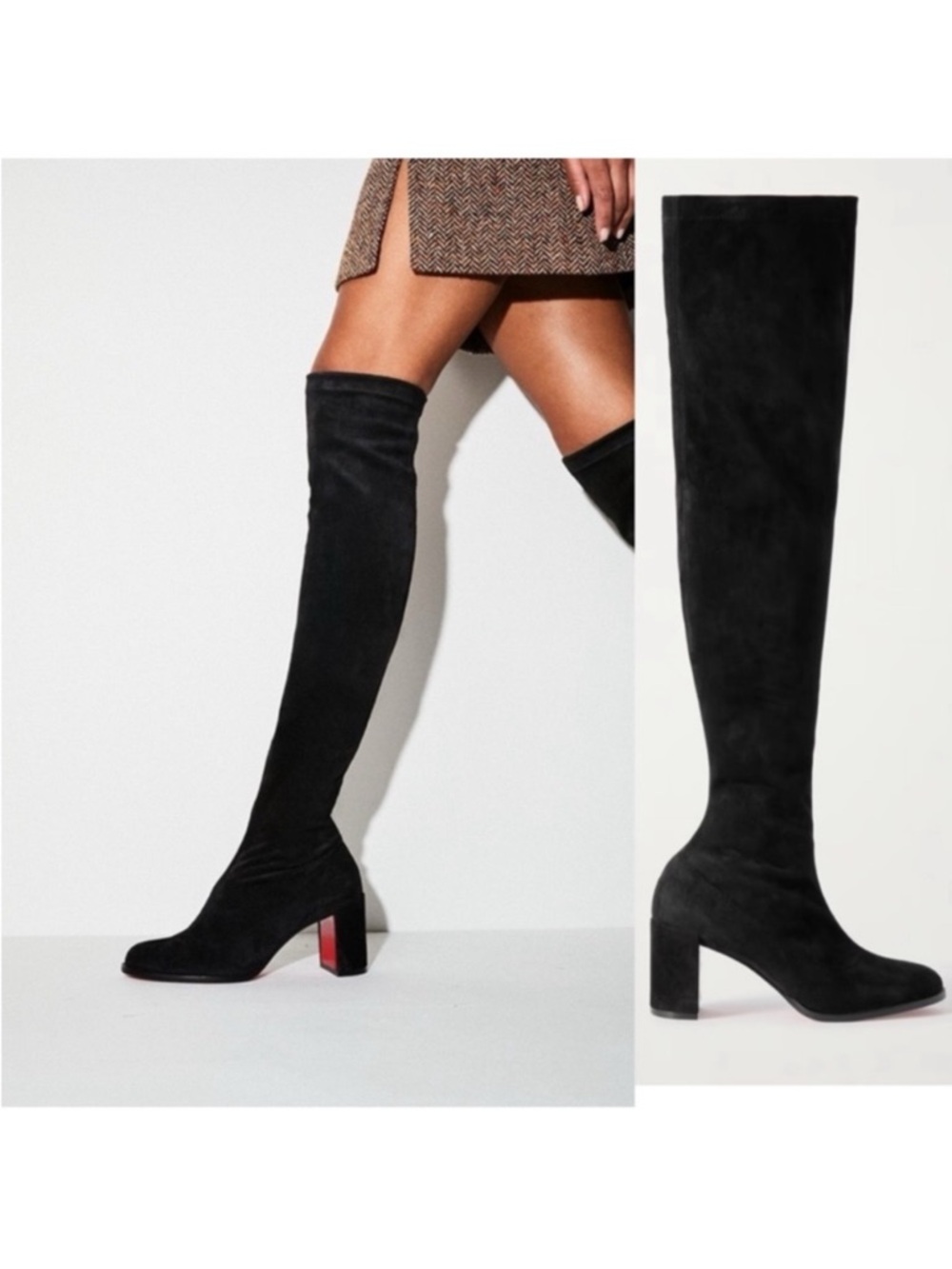 Christian Louboutin
Stretchadoxa 70mm suede over the knee boots RETAIL 2,995